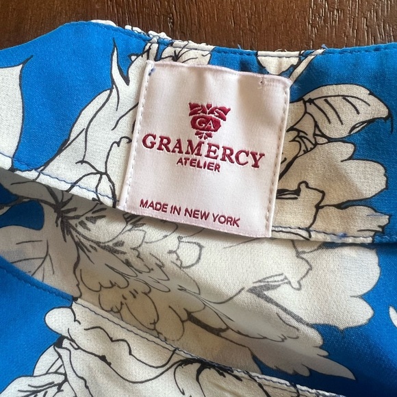Gramercy atelier New York XXL silk blouse blue floral - Picture 6 of 13